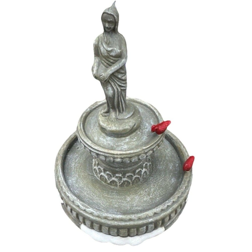 Vintage Porcelain Figurine Christmas Village Fountain Handmade Numbered